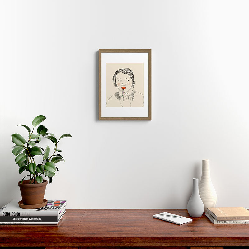 A Bold Lip Framed Art Print