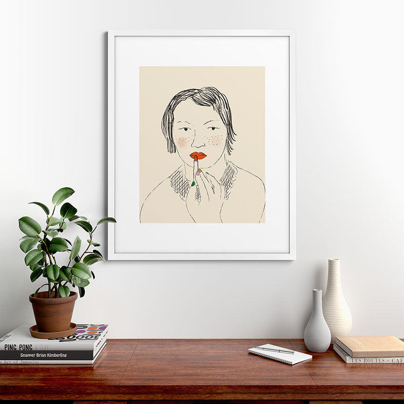 A Bold Lip Framed Art Print