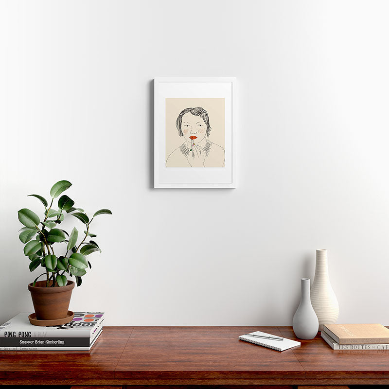 A Bold Lip Framed Art Print