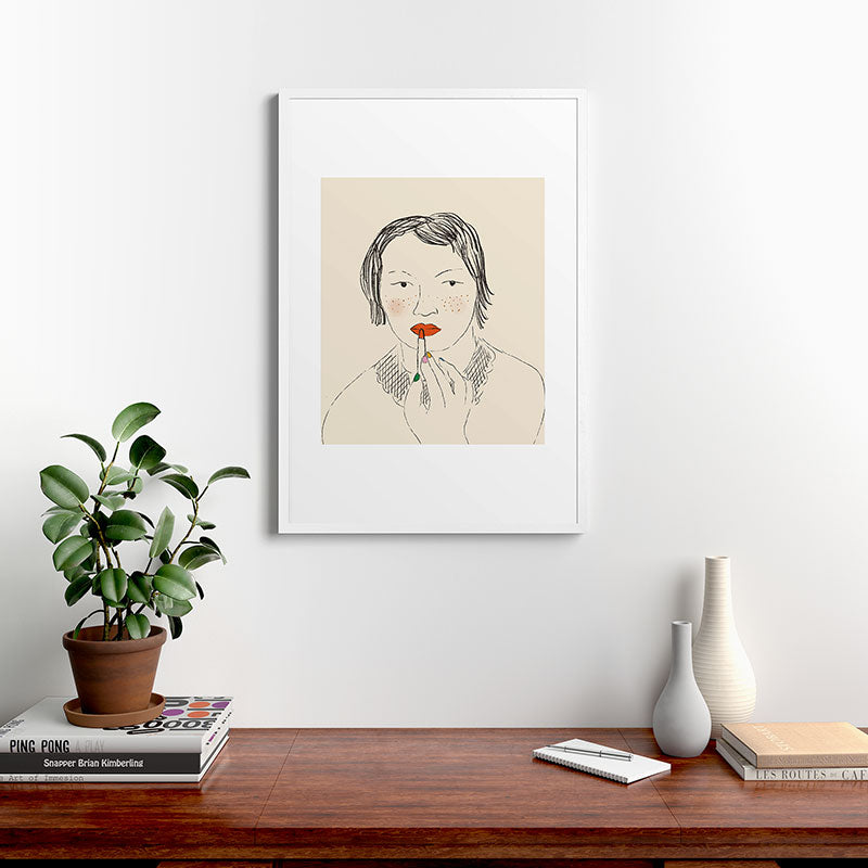 A Bold Lip Framed Art Print