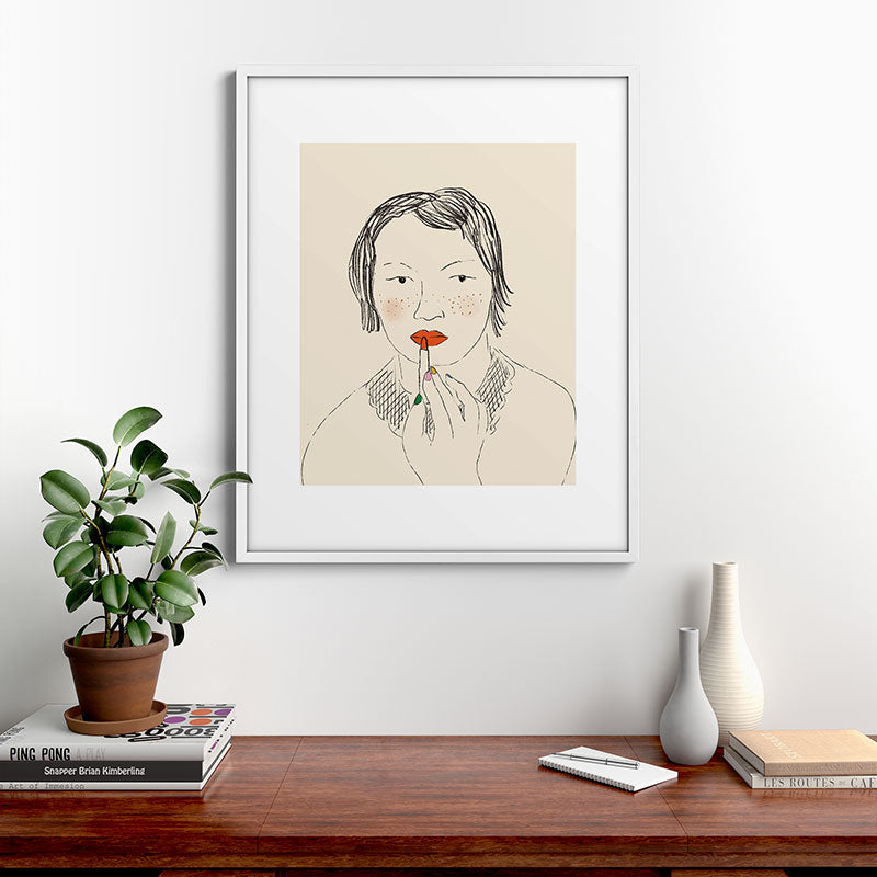 A Bold Lip Framed Art Print