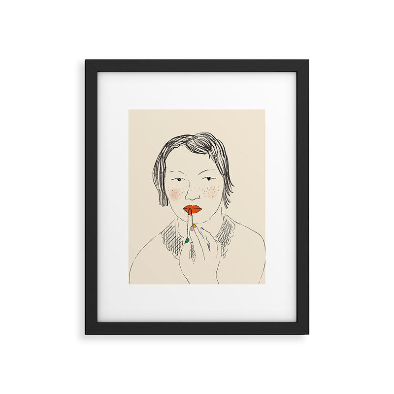 A Bold Lip Framed Art Print