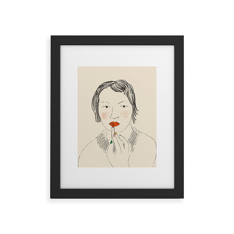 A Bold Lip Framed Art Print