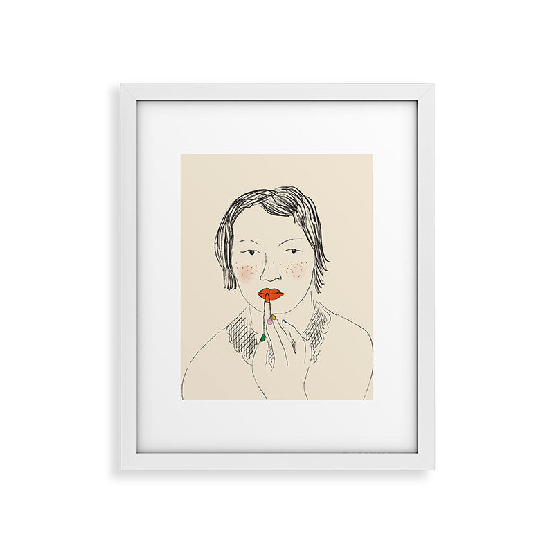 A Bold Lip Framed Art Print