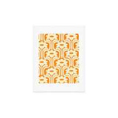 70s Orange Flower Pattern Art Print