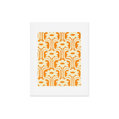70s Orange Flower Pattern Art Print