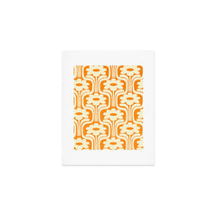 70s Orange Flower Pattern Art Print