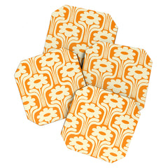 70s Orange Flower Pattern Coaster