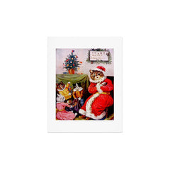 A Merry Christmas' Vintage Cat Art by Louis Wain Art Print