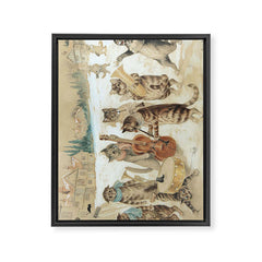 Carol Singing Cats' Funny Vintage Christmas Louis Wain Framed Canvas Print