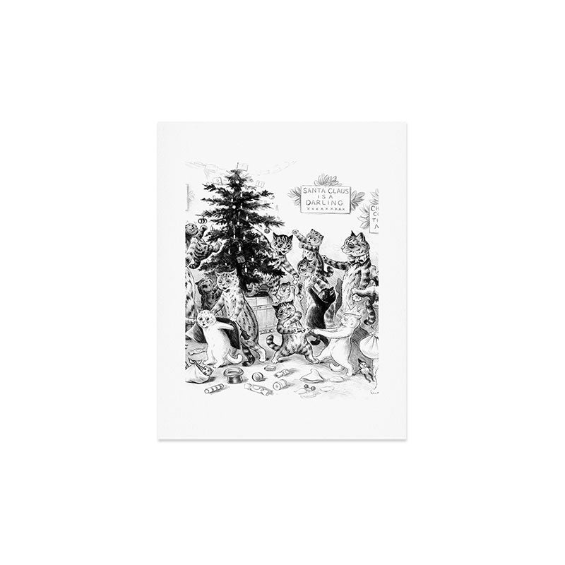 Cats Decorating The Christmas Tree' Vintage Cat Art by Louis Wain Art Print