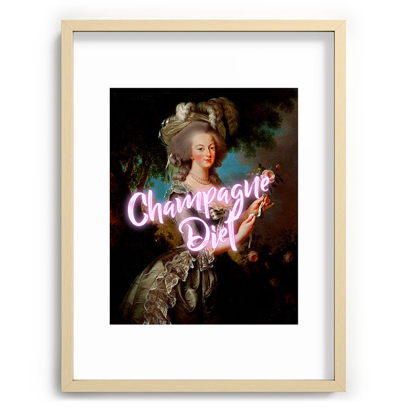 Champagne Diet' Marie Antoinette  Framed Art Print