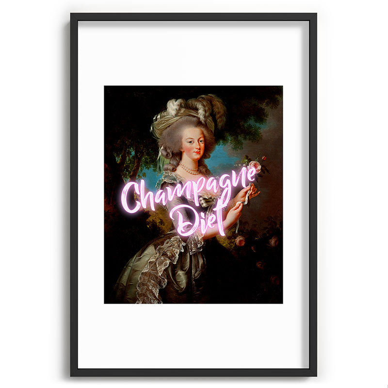 Champagne Diet' Marie Antoinette  Framed Art Print