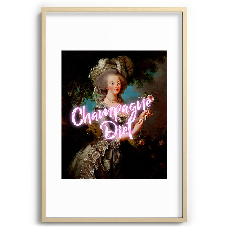 Champagne Diet' Marie Antoinette  Framed Art Print