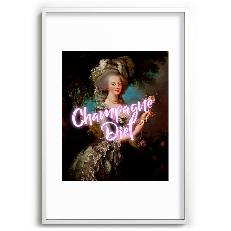Champagne Diet' Marie Antoinette  Framed Art Print