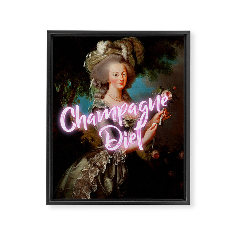 Champagne Diet' Marie Antoinette  Framed Canvas Print