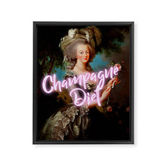 Champagne Diet' Marie Antoinette  Framed Canvas Print