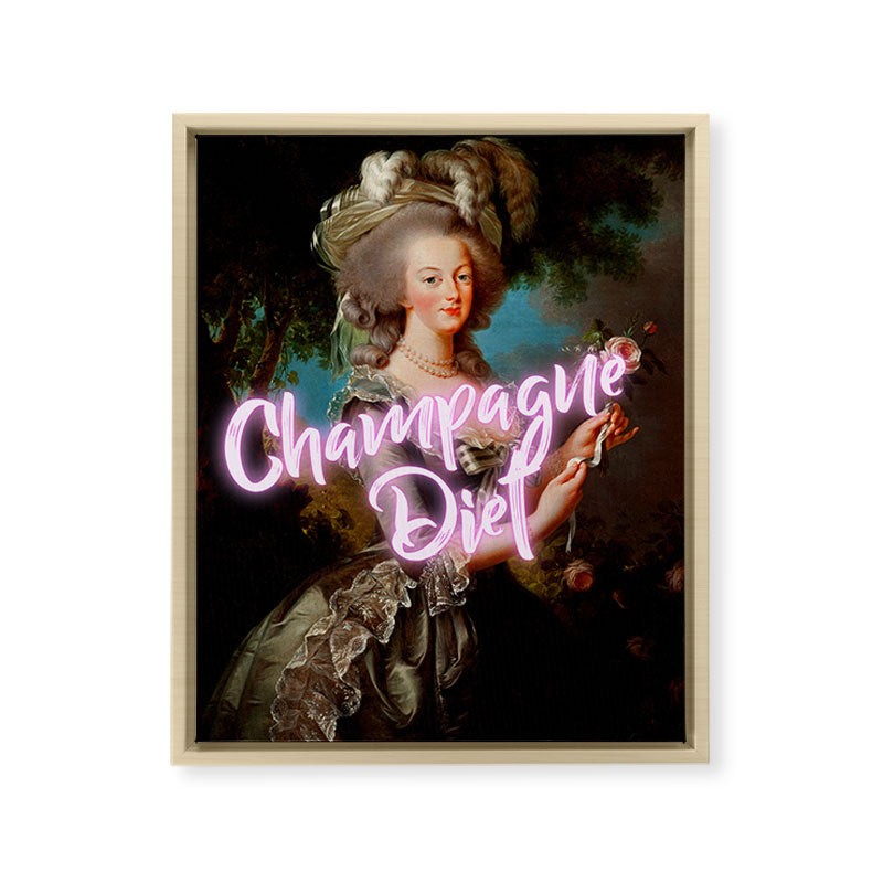 Champagne Diet' Marie Antoinette  Framed Canvas Print