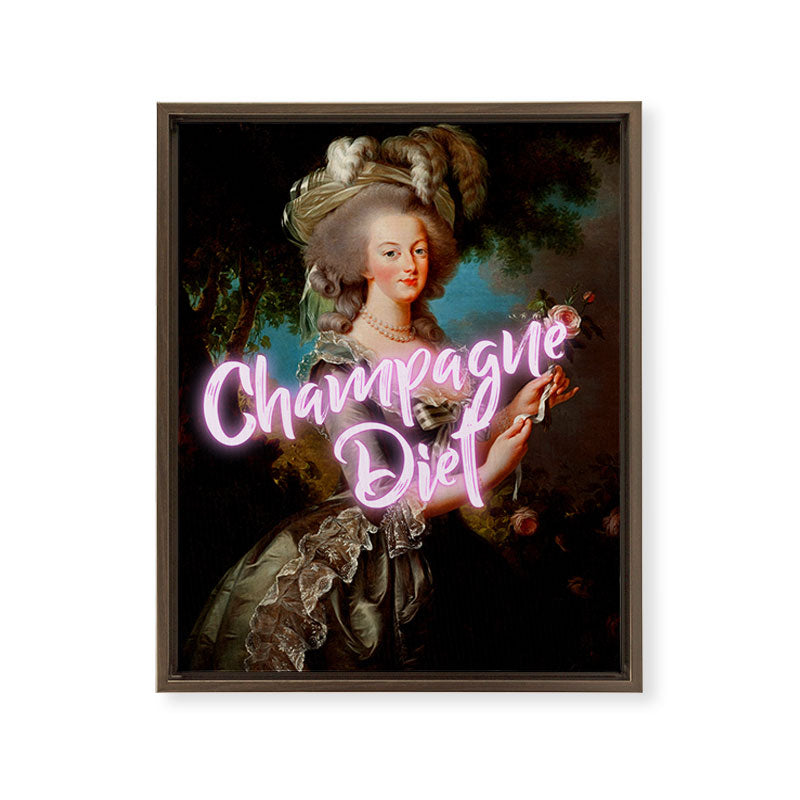 Champagne Diet' Marie Antoinette  Framed Canvas Print