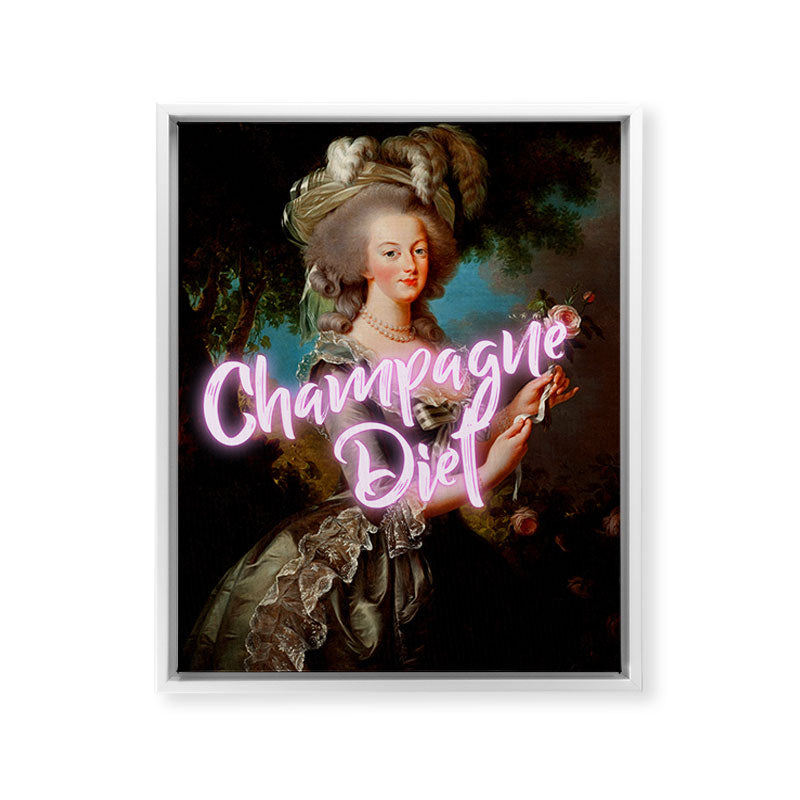 Champagne Diet' Marie Antoinette  Framed Canvas Print