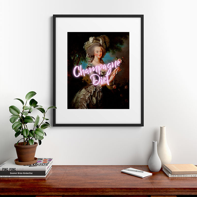 Champagne Diet' Marie Antoinette  Framed Art Print