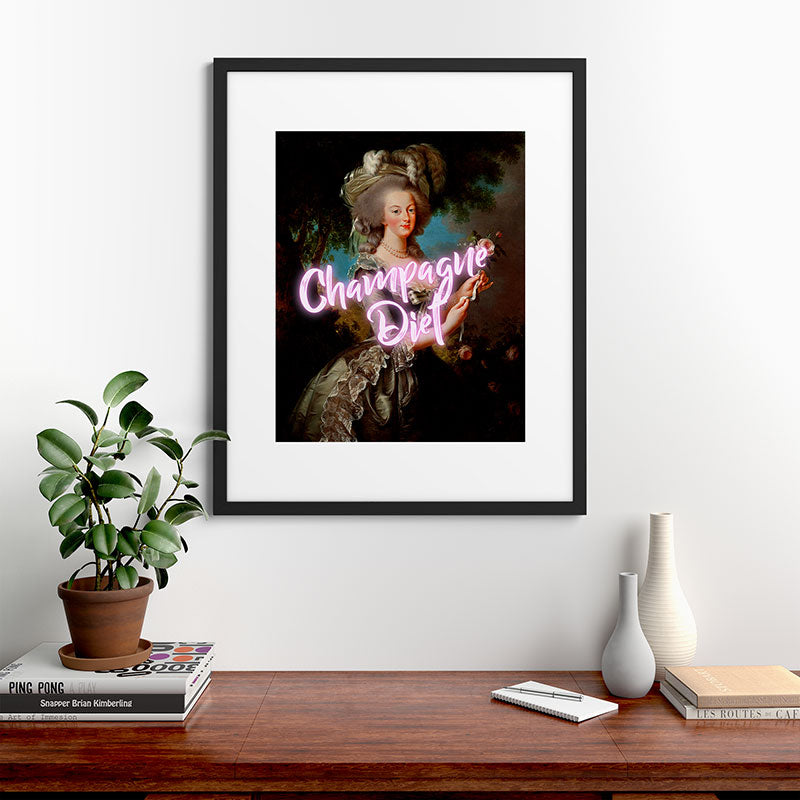 Champagne Diet' Marie Antoinette  Framed Art Print