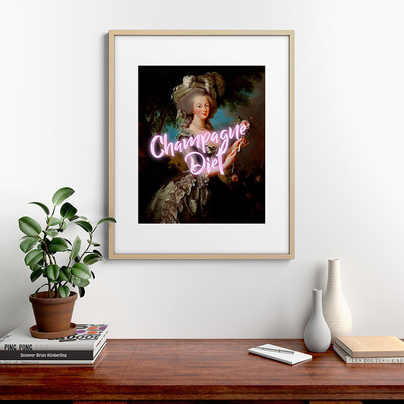 Champagne Diet' Marie Antoinette  Framed Art Print