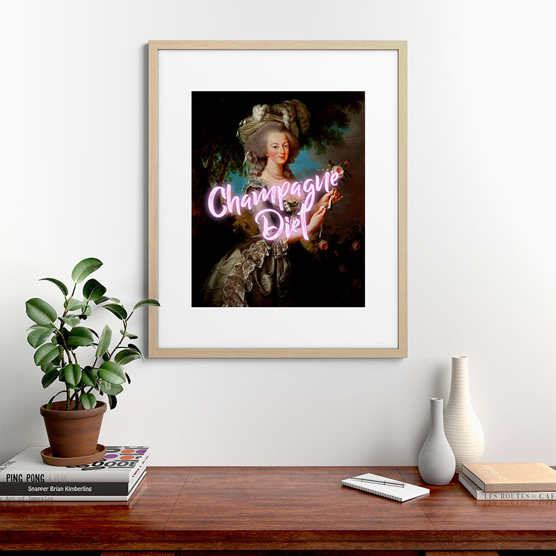 Champagne Diet' Marie Antoinette  Framed Art Print