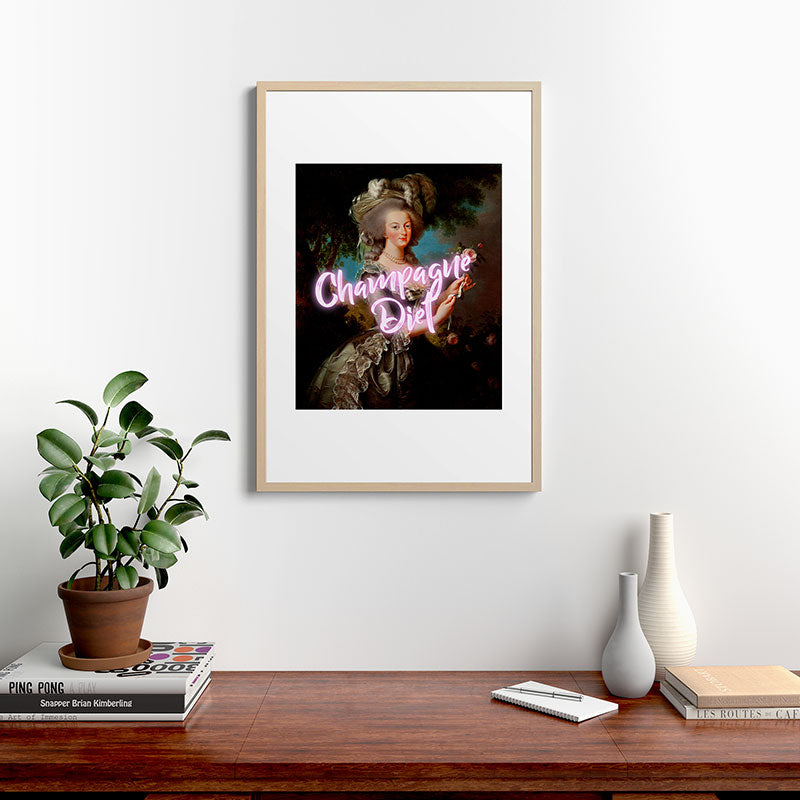 Champagne Diet' Marie Antoinette  Framed Art Print