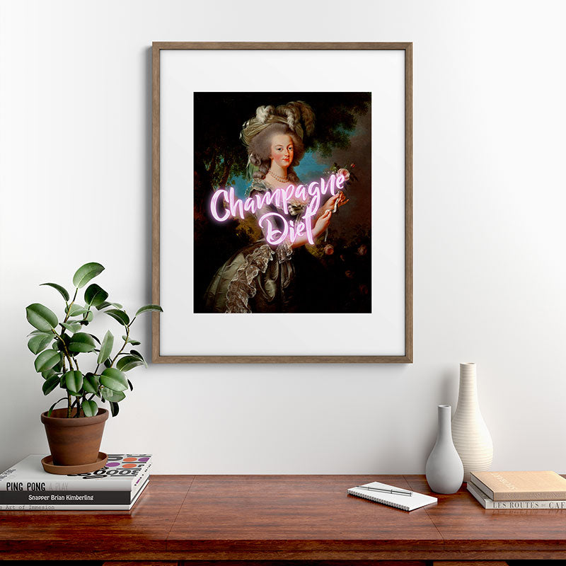 Champagne Diet' Marie Antoinette  Framed Art Print