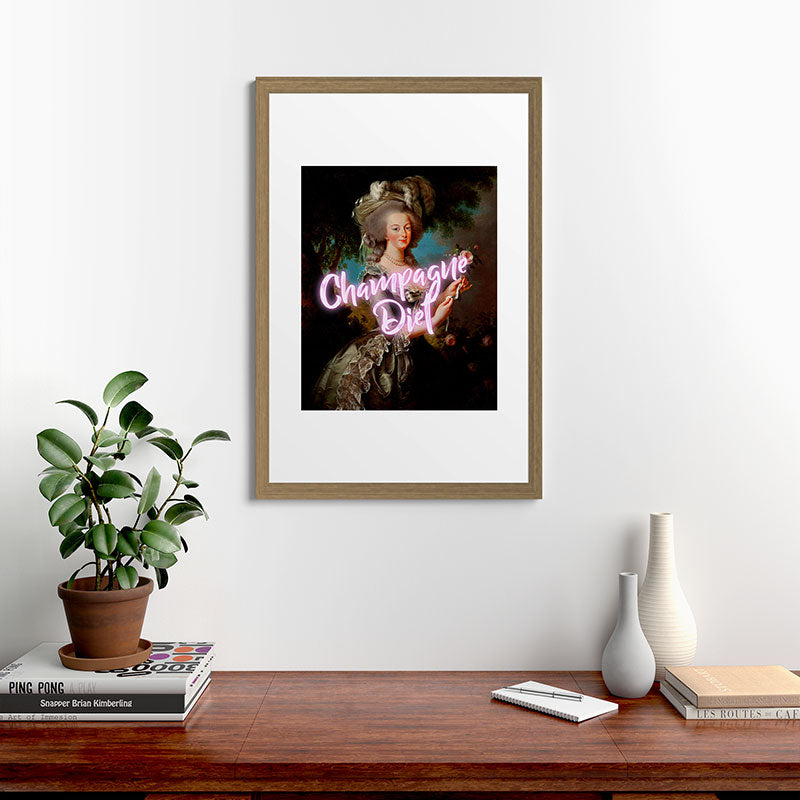 Champagne Diet' Marie Antoinette  Framed Art Print