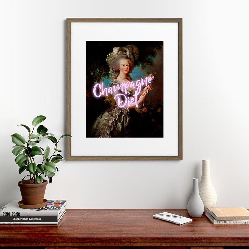Champagne Diet' Marie Antoinette  Framed Art Print
