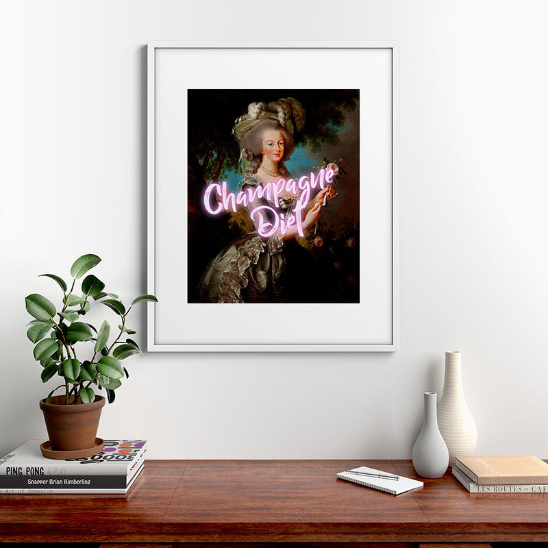 Champagne Diet' Marie Antoinette  Framed Art Print
