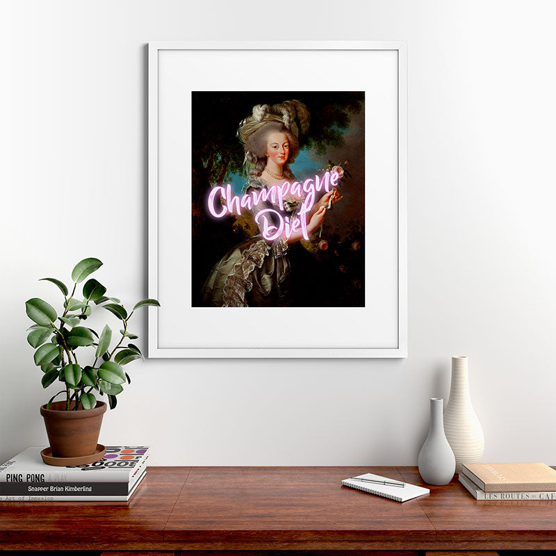 Champagne Diet' Marie Antoinette  Framed Art Print