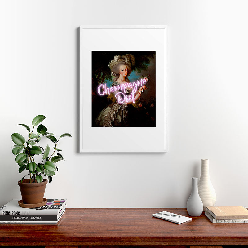 Champagne Diet' Marie Antoinette  Framed Art Print