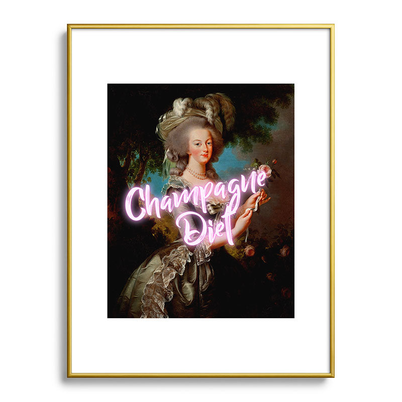 Champagne Diet' Marie Antoinette  Framed Art Print