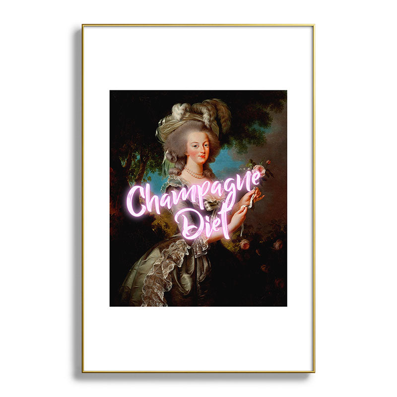 Champagne Diet' Marie Antoinette  Framed Art Print