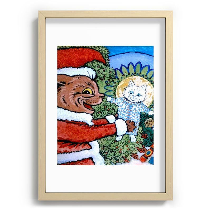 Christmas Gift' Louis Wain Vintage Cat Framed Art Print