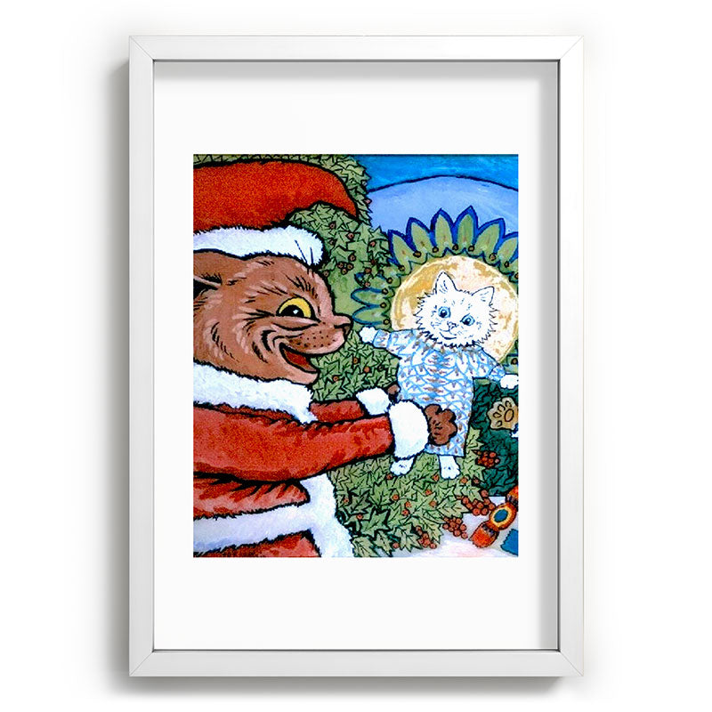 Christmas Gift' Louis Wain Vintage Cat Framed Art Print