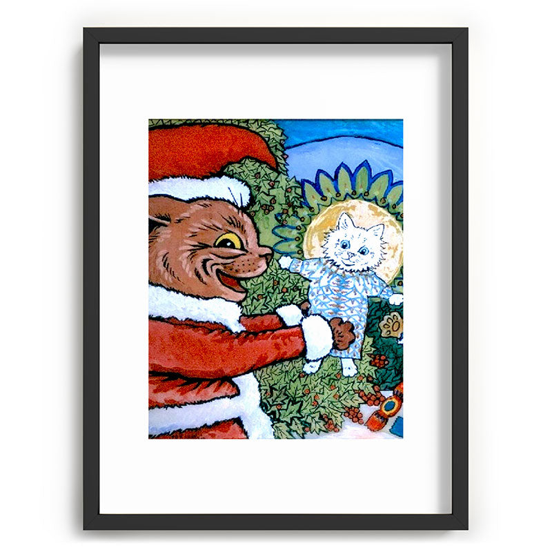 Christmas Gift' Louis Wain Vintage Cat Framed Art Print