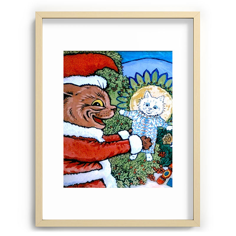 Christmas Gift' Louis Wain Vintage Cat Framed Art Print