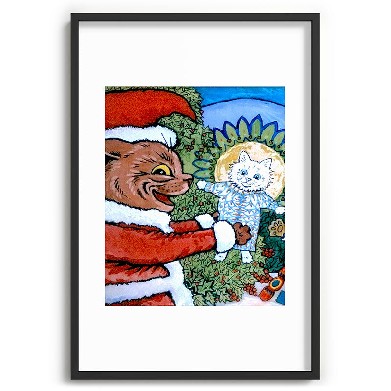 Christmas Gift' Louis Wain Vintage Cat Framed Art Print
