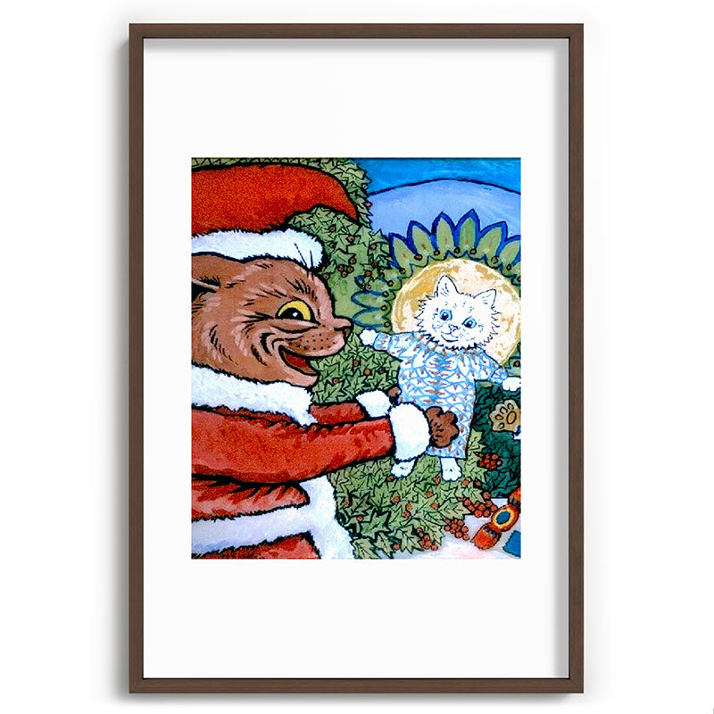 Christmas Gift' Louis Wain Vintage Cat Framed Art Print