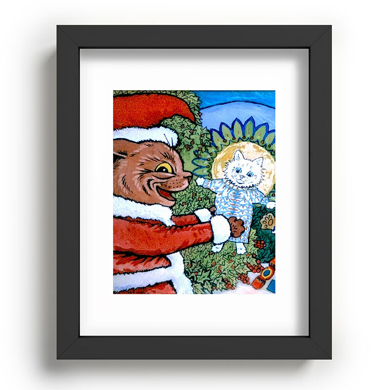 Christmas Gift' Louis Wain Vintage Cat Framed Art Print