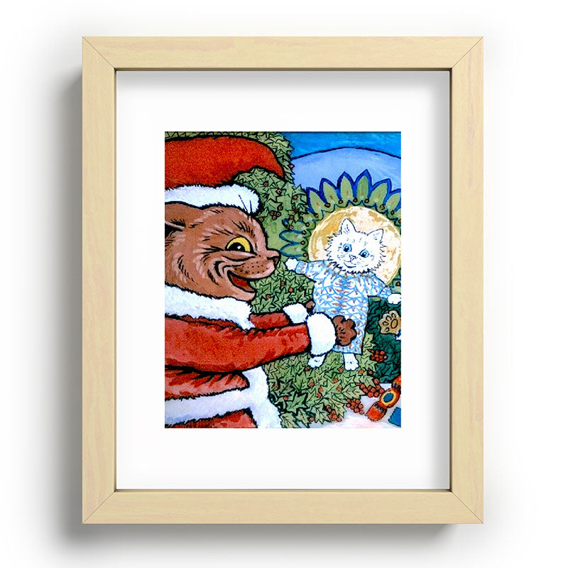 Christmas Gift' Louis Wain Vintage Cat Framed Art Print