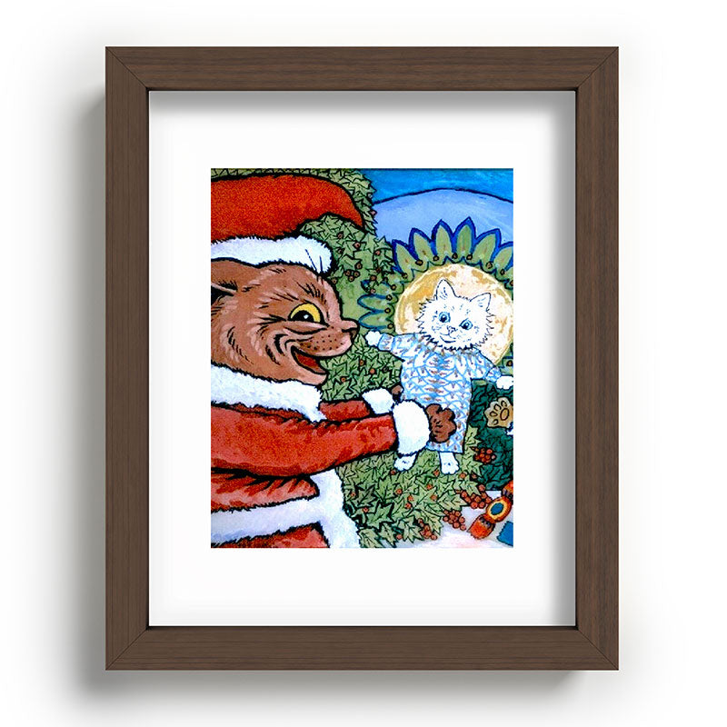 Christmas Gift' Louis Wain Vintage Cat Framed Art Print
