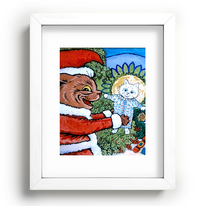 Christmas Gift' Louis Wain Vintage Cat Framed Art Print