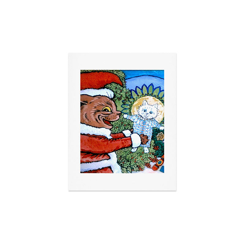 Christmas Gift' Louis Wain Vintage Cat Art Print