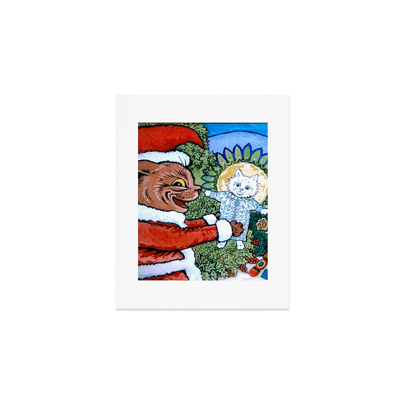 Christmas Gift' Louis Wain Vintage Cat Art Print