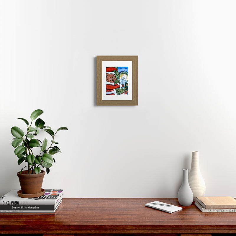 Christmas Gift' Louis Wain Vintage Cat Framed Art Print